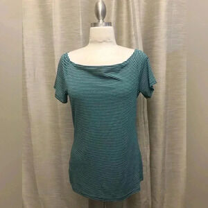 NWOT Old Navy Teal & White Striped XL Classic Shirt